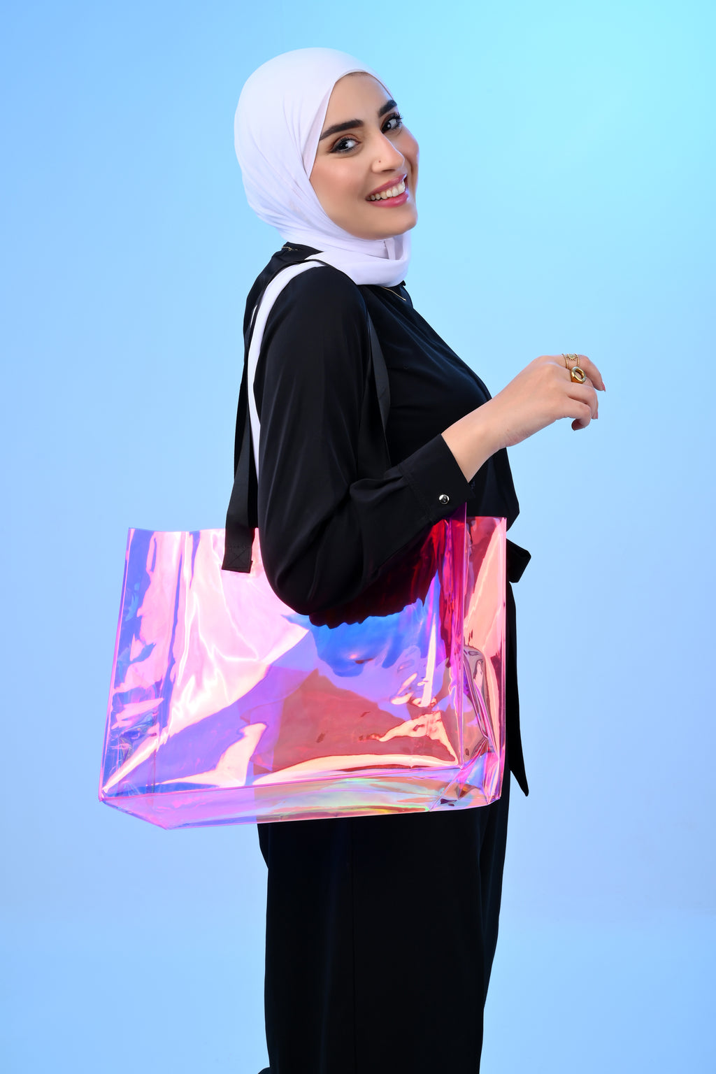 Pink Metallic Beach Bag